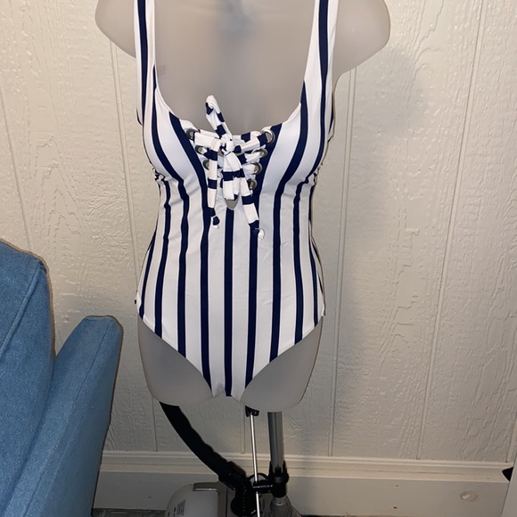 One piece striped blue and white NWT - Picture 3 of 4